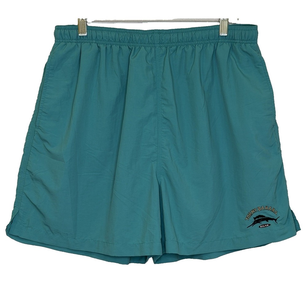 Tommy Bahama Swim Trunks Mens Sz XL Green Elastic Drawstring Waist Mesh Lining